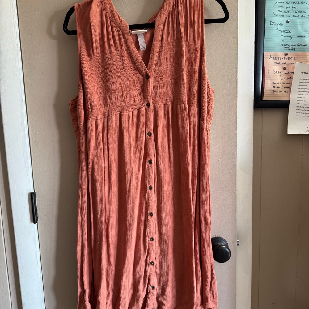 Knox Rose Terracotta Button-Down Dress